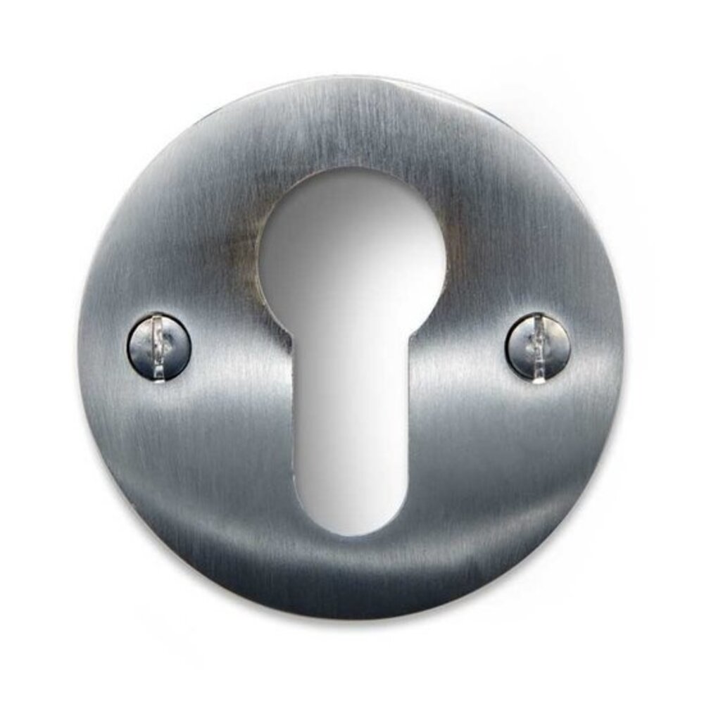 De Oude Deurklink Cilinderrozet rond geborsteld mat nikkel De Oude Deurklink Cilinderrozet rond geborsteld mat nikkel