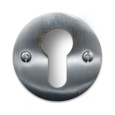 De Oude Deurklink Cilinderrozet rond geborsteld mat nikkel De Oude Deurklink Cilinderrozet rond geborsteld mat nikkel