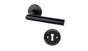 Mooi Deurbeslag Deurklink Esferia mat zwart met ronde sleutelrozetten Rosa Mooi Deurbeslag Deurklink Esferia mat zwart met ronde sleutelrozetten Rosa