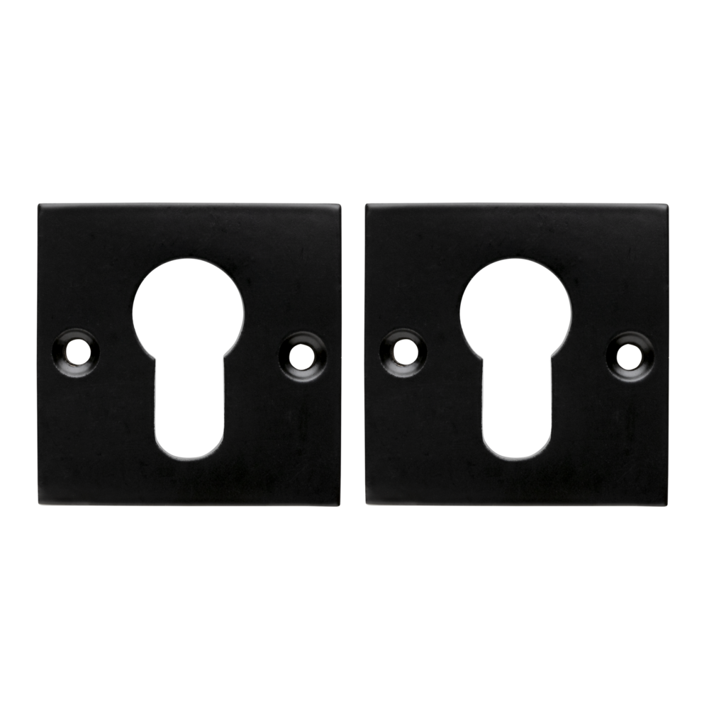 Mooi Deurbeslag Deurklink Nova mat zwart met vierkante cilinderrozetten