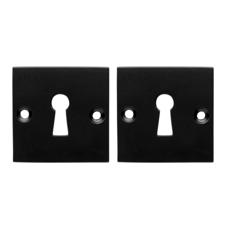 Mooi Deurbeslag Deurklink Nova mat zwart met vierkante sleutelrozetten Mooi Deurbeslag Deurklink Nova mat zwart met vierkante sleutelrozetten