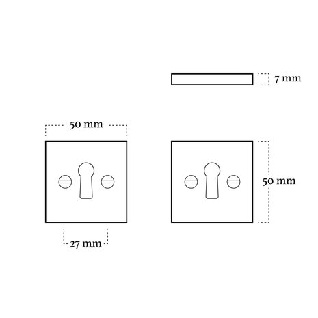 Mooi Deurbeslag Deurklink Nova mat zwart met vierkante sleutelrozetten Mooi Deurbeslag Deurklink Nova mat zwart met vierkante sleutelrozetten