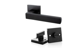 Mooi Deurbeslag Deurklink Nova zwart en WC slot Piazza Mooi Deurbeslag Deurklink Nova zwart en WC slot Piazza