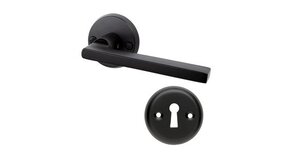 Mooi Deurbeslag Deurklink Vita mat zwart met ronde sleutelrozetten Rosa Mooi Deurbeslag Deurklink Vita mat zwart met ronde sleutelrozetten Rosa