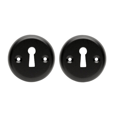 Mooi Deurbeslag Deurklink Vita mat zwart met ronde sleutelrozetten Rosa Mooi Deurbeslag Deurklink Vita mat zwart met ronde sleutelrozetten Rosa