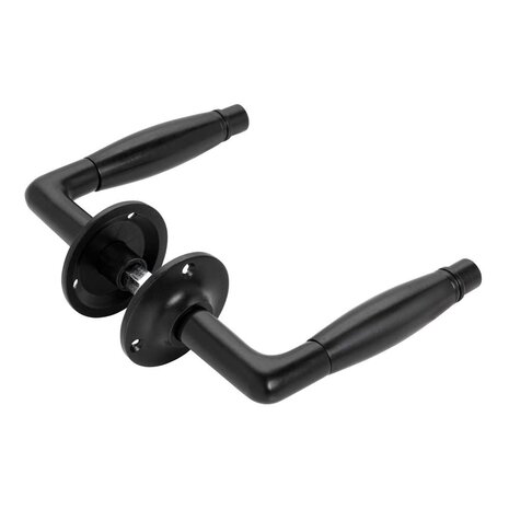 De Oude Deurklink Deurklink - Deco mat zwart, rozet rond