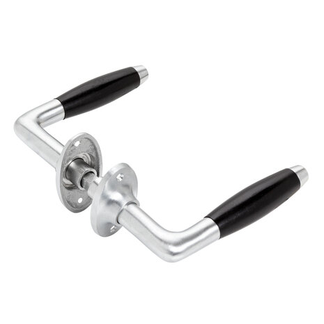 De Oude Deurklink Retro Deurklink Klassiek in mat nikkel met ovale rozetten