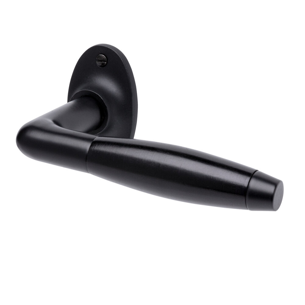 De Oude Deurklink Retro Deurklink Klassiek mat zwart ovale rozetten