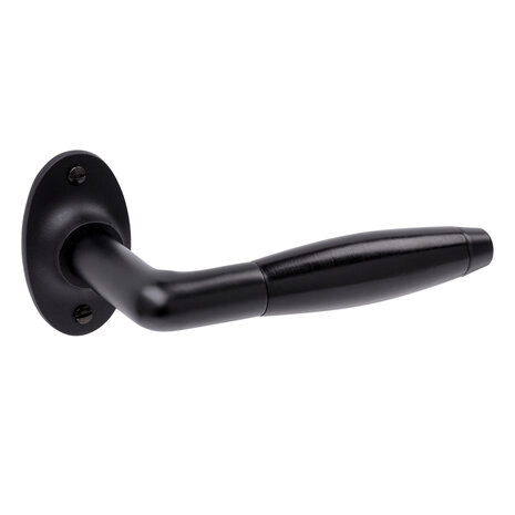 De Oude Deurklink Retro Deurklink Klassiek mat zwart ovale rozetten