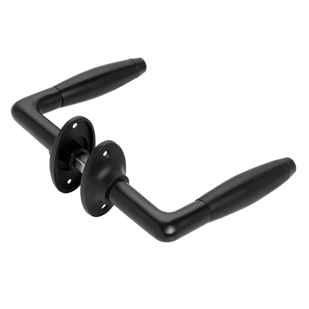 De Oude Deurklink Retro Deurklink Klassiek mat zwart ovale rozetten