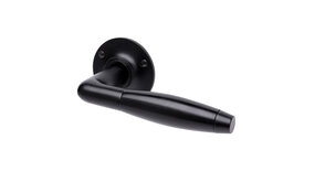 De Oude Deurklink Retro Deurklink Klassiek mat zwart met ronde rozetten