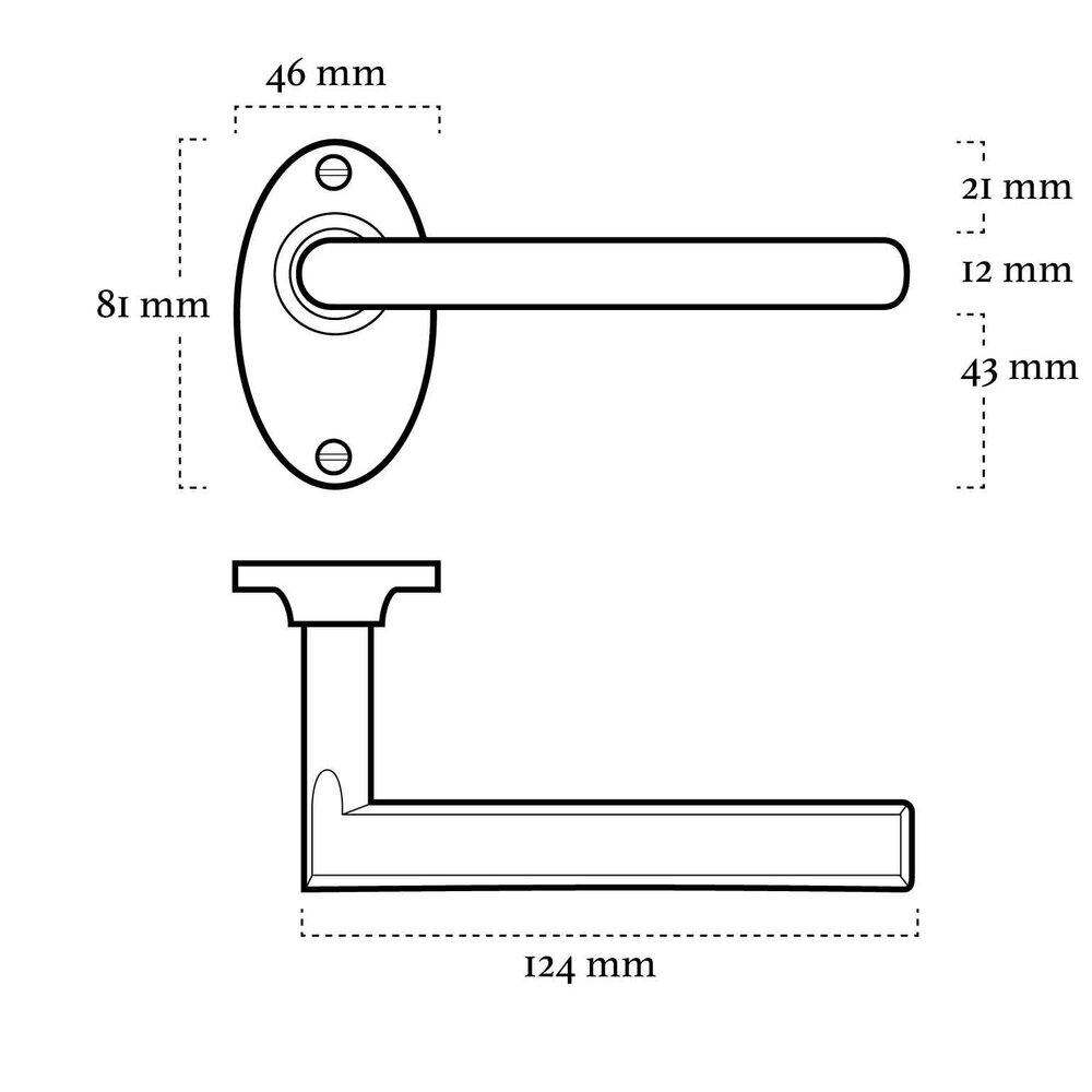 Mooi Deurbeslag Deurklink Piatto in mat zwart en ovale rozetten
