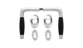 De Oude Deurklink Deurklink set - Deco mat nikkel met ovale sleutelrozetten De Oude Deurklink Deurklink set - Deco mat nikkel met ovale sleutelrozetten