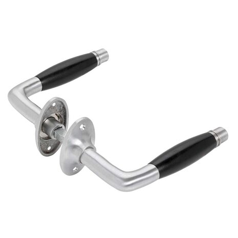 De Oude Deurklink Deurklink set - Deco mat nikkel met ovale sleutelrozetten