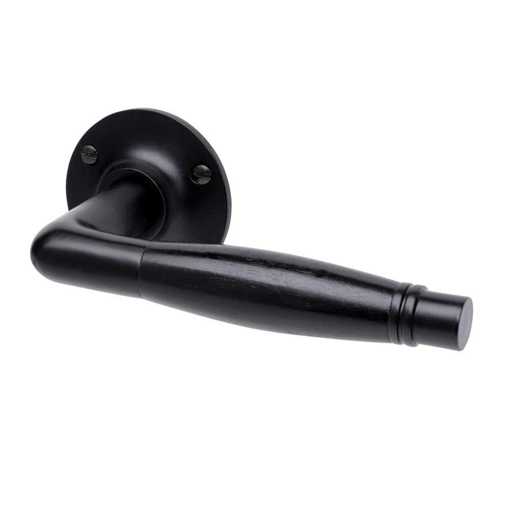 De Oude Deurklink Deurklink set - Deco mat zwart met ronde sleutelrozetten