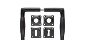 De Oude Deurklink Deurklink set - Deco mat zwart met vierkante sleutelrozetten