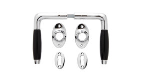 De Oude Deurklink Deurklink set - Klassiek glanzend nikkel met ovale rozetten en ovale sleutelrozetten De Oude Deurklink Deurklink set - Klassiek glanzend nikkel met ovale rozetten en ovale sleutelrozetten