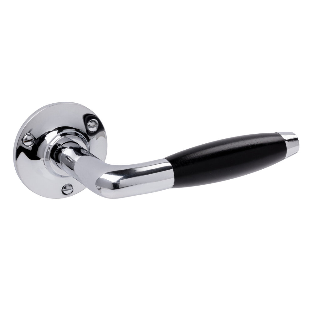 De Oude Deurklink Deurklink set - Klassiek glanzend nikkel met ronde sleutelrozetten