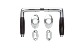 De Oude Deurklink Deurklink set - Klassiek mat geborsteld nikkel met ovale sleutelrozetten De Oude Deurklink Deurklink set - Klassiek mat geborsteld nikkel met ovale sleutelrozetten