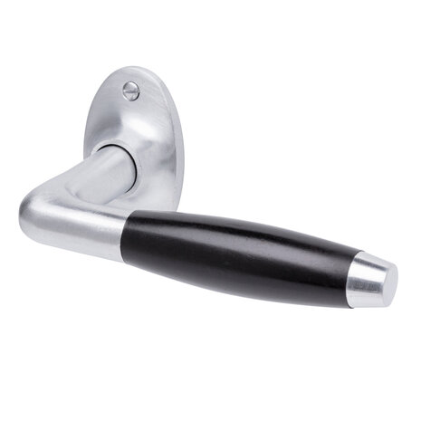 De Oude Deurklink Deurklink set - Klassiek mat geborsteld nikkel met ovale sleutelrozetten