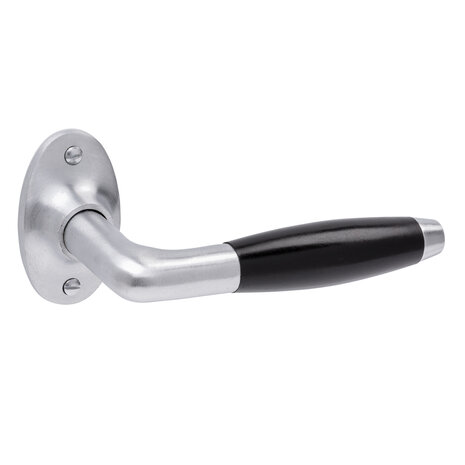 De Oude Deurklink Deurklink set - Klassiek mat geborsteld nikkel met ovale sleutelrozetten