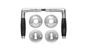 De Oude Deurklink Deurklink set - Klassiek mat geborsteld nikkel met ronde sleutelrozetten De Oude Deurklink Deurklink set - Klassiek mat geborsteld nikkel met ronde sleutelrozetten