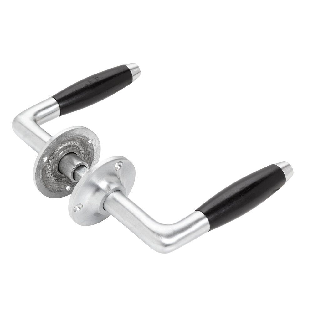 De Oude Deurklink Deurklink set - Klassiek mat geborsteld nikkel met ronde sleutelrozetten