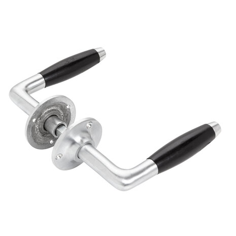 De Oude Deurklink Deurklink set - Klassiek mat geborsteld nikkel met ronde sleutelrozetten