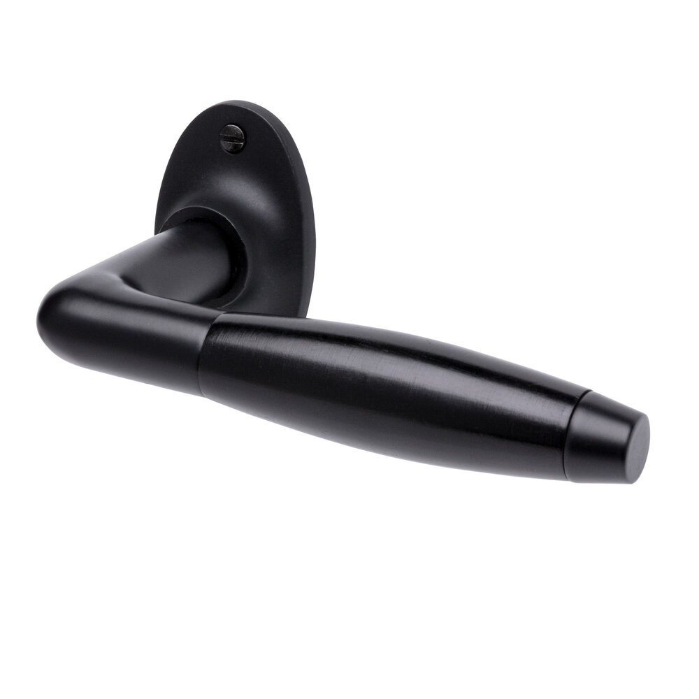 De Oude Deurklink Deurklink set - Klassiek mat zwart, ovaal rozet en ovaal sleutel rozet