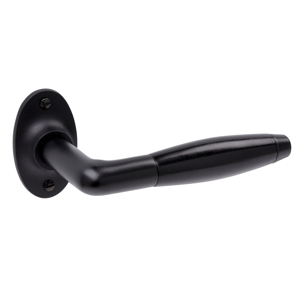 De Oude Deurklink Deurklink set - Klassiek mat zwart, ovaal rozet en ovaal sleutel rozet