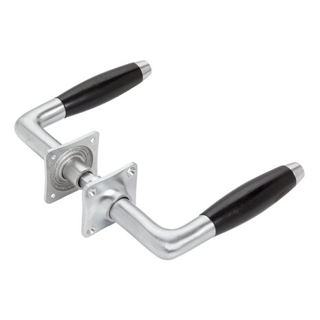 De Oude Deurklink Deurklink set Klassiek mat nikkel met vierkante sleutelrozetten