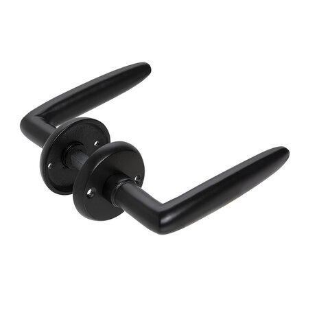 Mooi Deurbeslag Deurklink Suave mat zwart en ronde rozetten Mooi Deurbeslag Deurklink Suave mat zwart en ronde rozetten