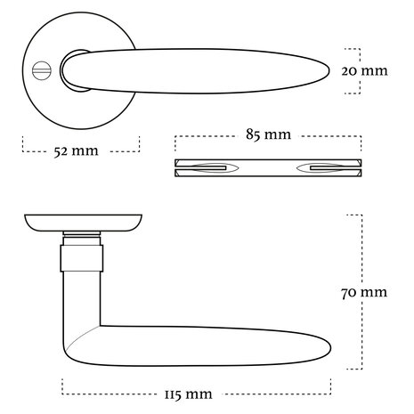 Mooi Deurbeslag Deurklink Suave mat zwart en ronde rozetten Mooi Deurbeslag Deurklink Suave mat zwart en ronde rozetten