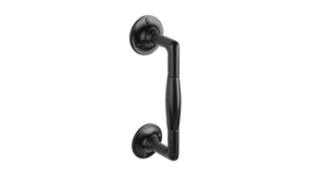 De Oude Deurklink Handgreep 195mm ronde rozetten - mat zwart De Oude Deurklink Handgreep 195mm ronde rozetten - mat zwart