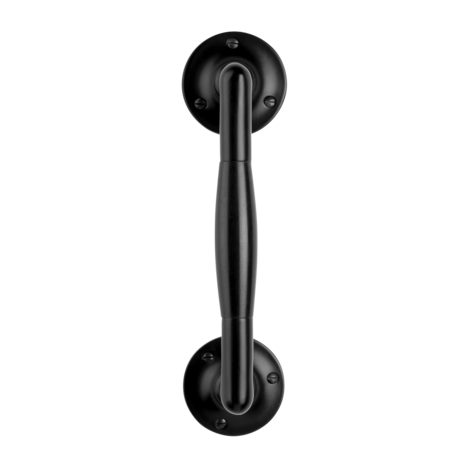 De Oude Deurklink Handgreep 195mm ronde rozetten - mat zwart De Oude Deurklink Handgreep 195mm ronde rozetten - mat zwart
