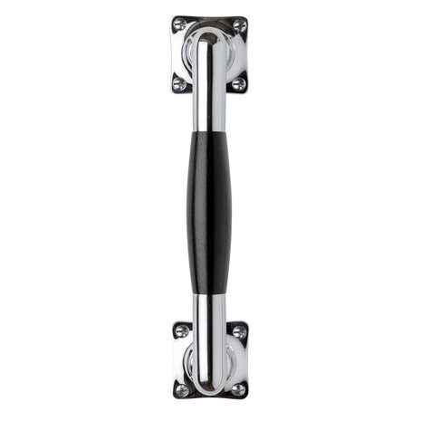 De Oude Deurklink Handgreep 185mm in glanzend nikkel met bakelieten handvat De Oude Deurklink Handgreep 185mm in glanzend nikkel met bakelieten handvat