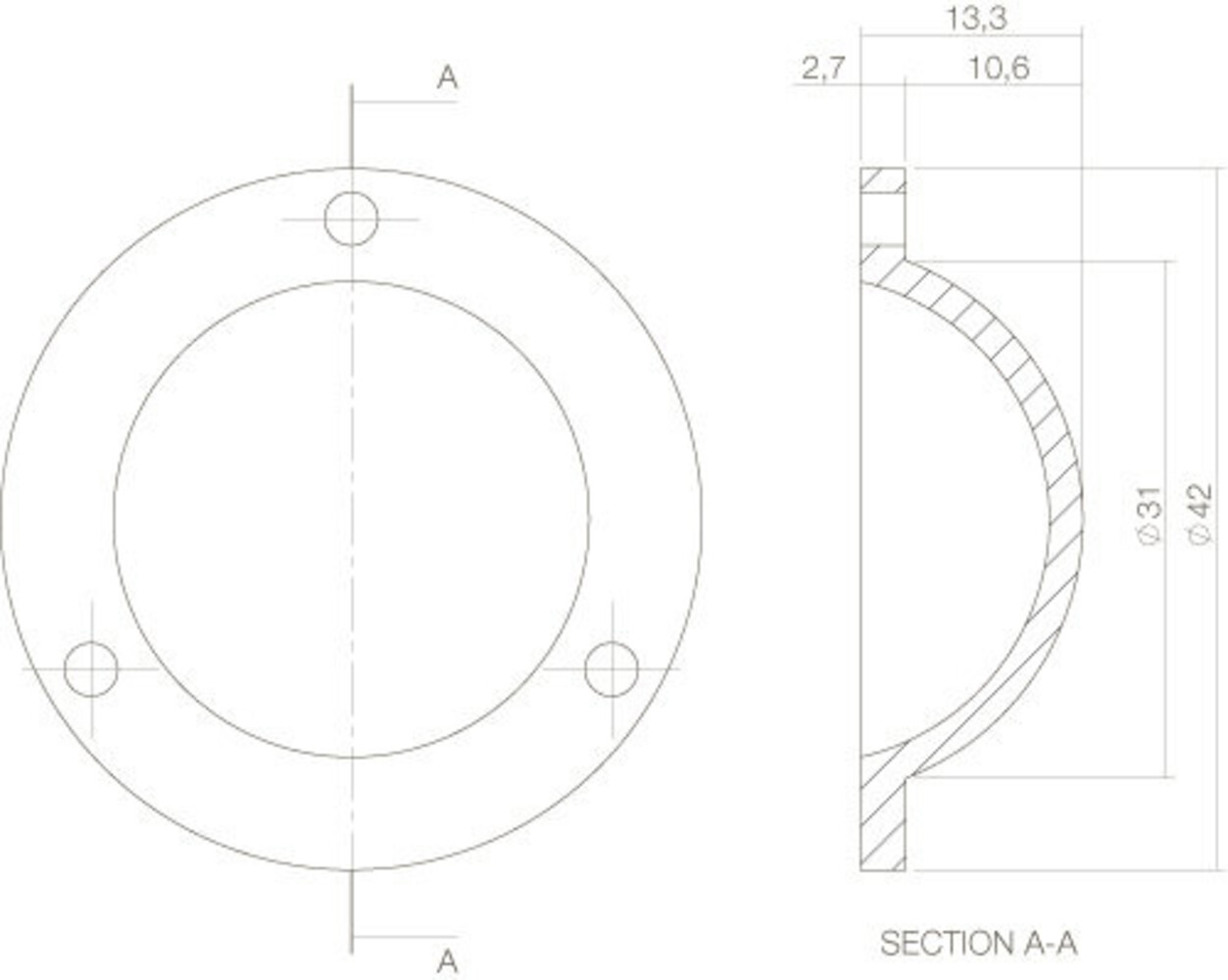 Intersteel Afdekplaatje deurknop messing gelakt Intersteel Afdekplaatje deurknop messing gelakt