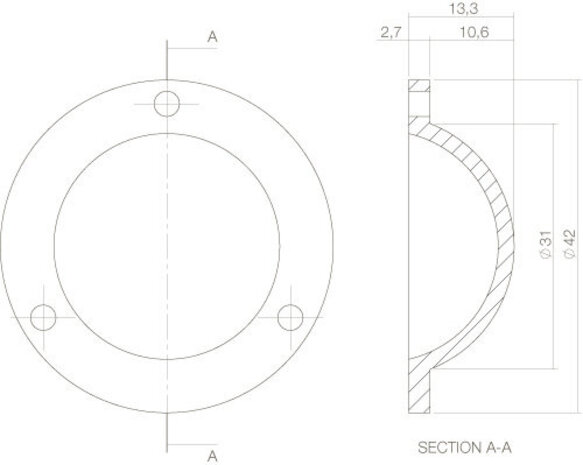 Intersteel Afdekplaatje deurknop messing gelakt Intersteel Afdekplaatje deurknop messing gelakt
