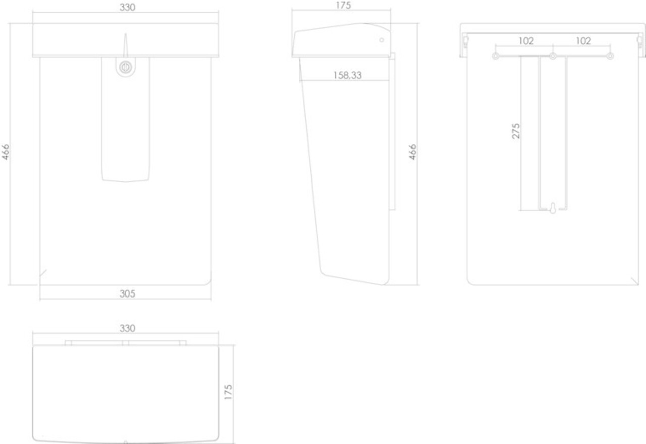 Intersteel Brievenbus mat zwart Intersteel Brievenbus mat zwart