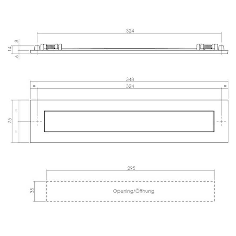 Intersteel Brievenbus met veer messing gelakt