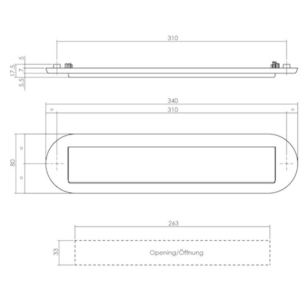 Intersteel Brievenbus ovaal met klep/regenrand zwart Intersteel Brievenbus ovaal met klep/regenrand zwart