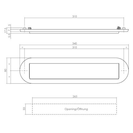Intersteel Brievenbus ovaal met klep/regenrand zwart Intersteel Brievenbus ovaal met klep/regenrand zwart