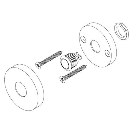 Intersteel Deurbel rond verdekt ø53x10 mat zwart met rvs Intersteel Deurbel rond verdekt ø53x10 mat zwart met rvs
