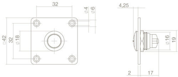 Intersteel Deurbel vierkant mat zwart met rvs