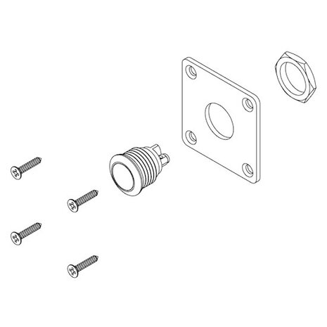 Intersteel Deurbel vierkant mat zwart met rvs