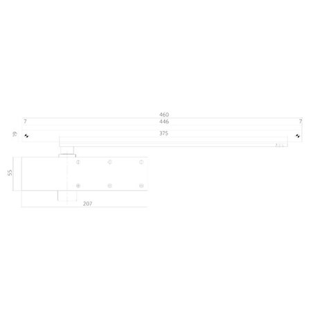 Intersteel Deurdranger met glijarm dr124mm zilvergrijs