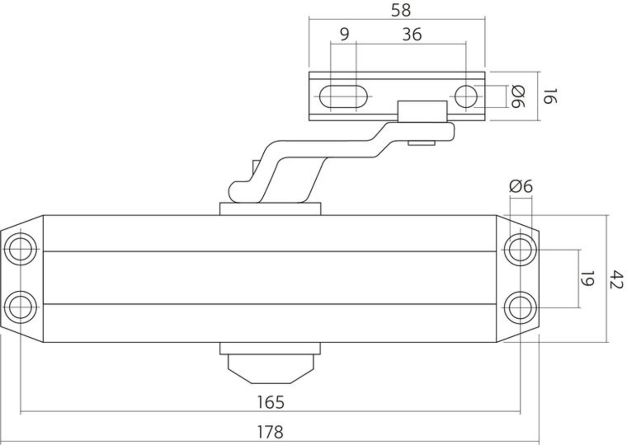 Intersteel Deurdranger zwart met schaararm dr122 Intersteel Deurdranger zwart met schaararm dr122