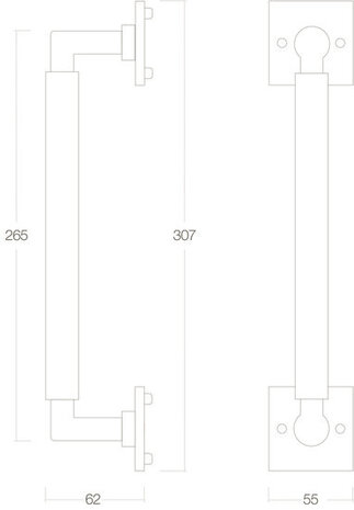 Intersteel Deurgreep bau-stil 307 mm messing gelakt