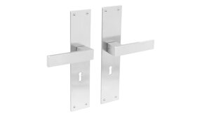 Intersteel Deurklink Amsterdam met schild 250x55x2mm sleutelgat 56mm geborsteld rvs Intersteel Deurklink Amsterdam met schild 250x55x2mm sleutelgat 56mm geborsteld rvs
