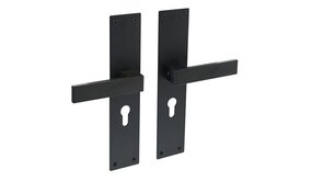 Intersteel Deurklink Amsterdam schild zwart profielcilindergat 55mm Intersteel Deurklink Amsterdam schild zwart profielcilindergat 55mm
